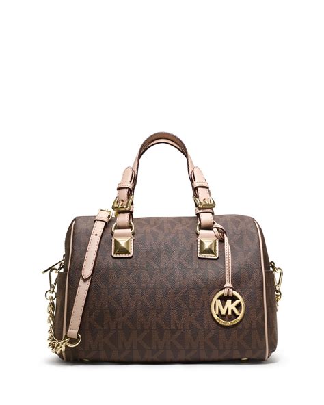 michael kors grayson monogram medium satchel brown|Satchels Michael Kors .